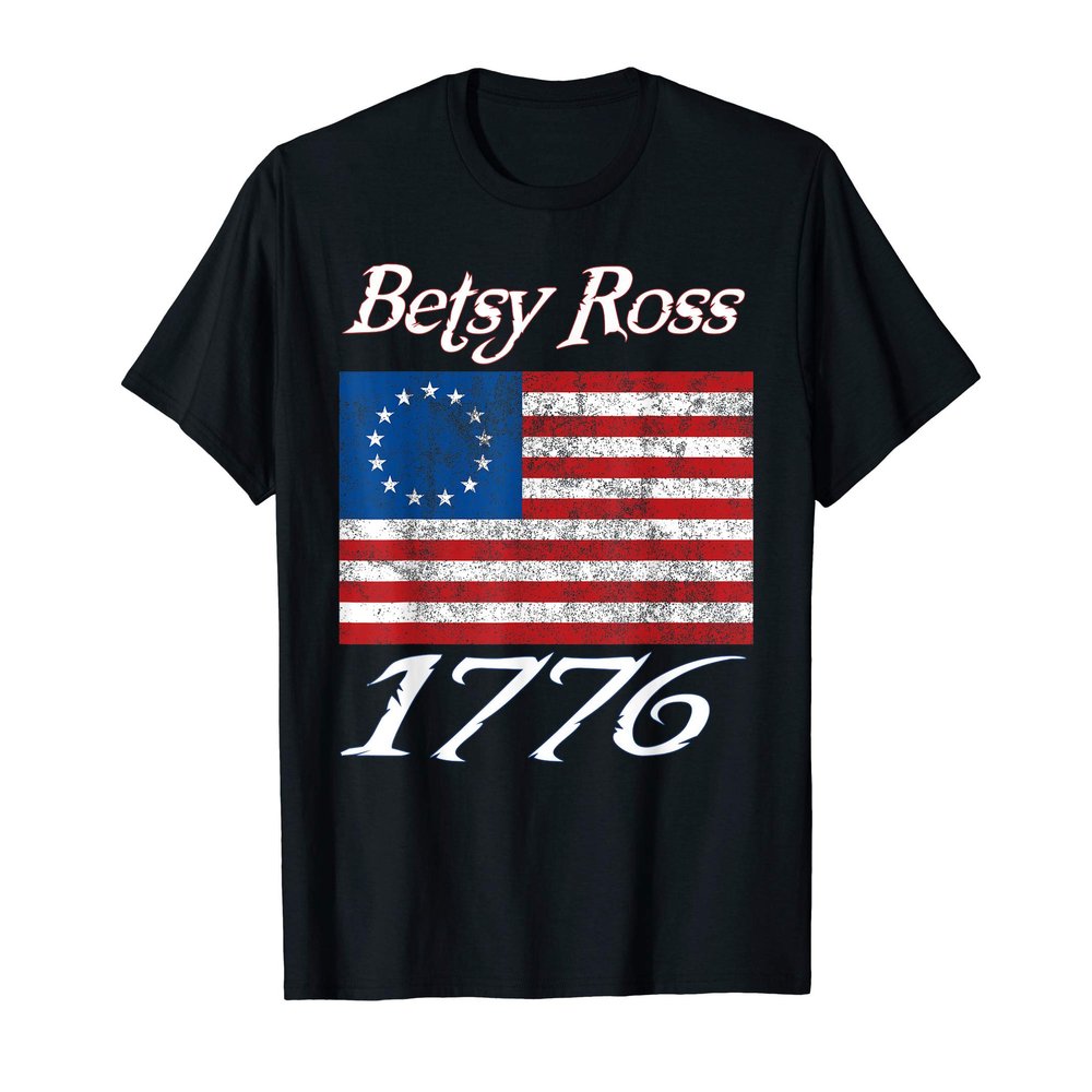 13 Colonies Star 1776 Betsy Ross Distressed Colonial Flag T-Shirt