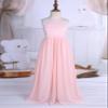 Moily Kids Girls Halter Neck Floral Lace Chiffon Maxi Dress Junior Bridesmaid Wedding Party Ball Gowns Pearl Pink 12 Years view 3