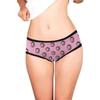 Custom Funny Face Boyfriend Husband Face Pattern Light Pink Women's Personalized Brief Panty Printed with Photo XS view 4