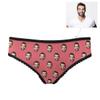 Custom Face Boyfriend Husband Face Pattern Dark Pink High-Cut Brief Panty Underwear for Women Girlfriend M view 2