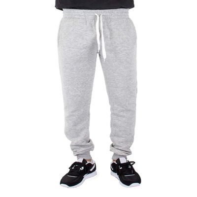 Shaka Wear Mens Joggers Sweatpants - Medium Heavy Cotton Fleece Slim Fit Full Length Casual Pants Sports Workout FJP05 H Grey,S