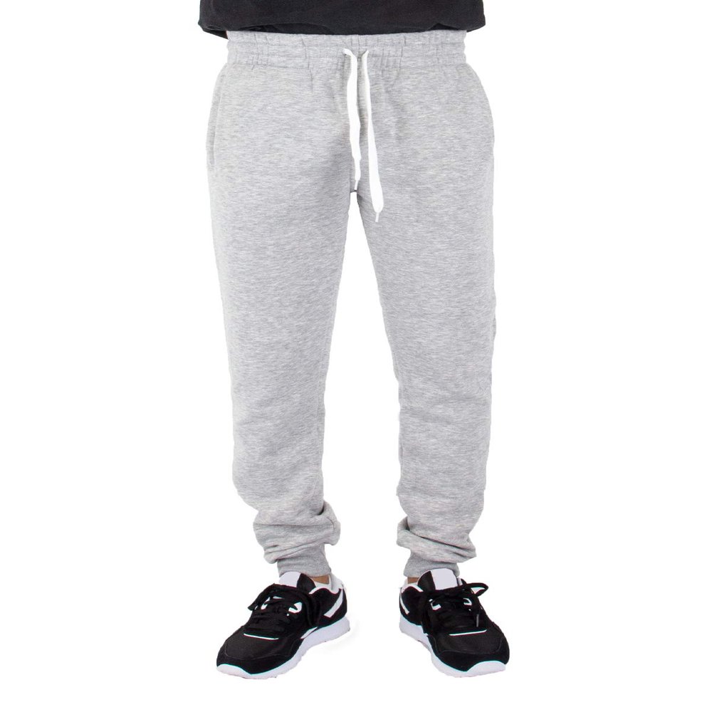 Shaka Wear Mens Joggers Sweatpants - Medium Heavy Cotton Fleece Slim Fit Full Length Casual Pants Sports Workout FJP05 H Grey,S