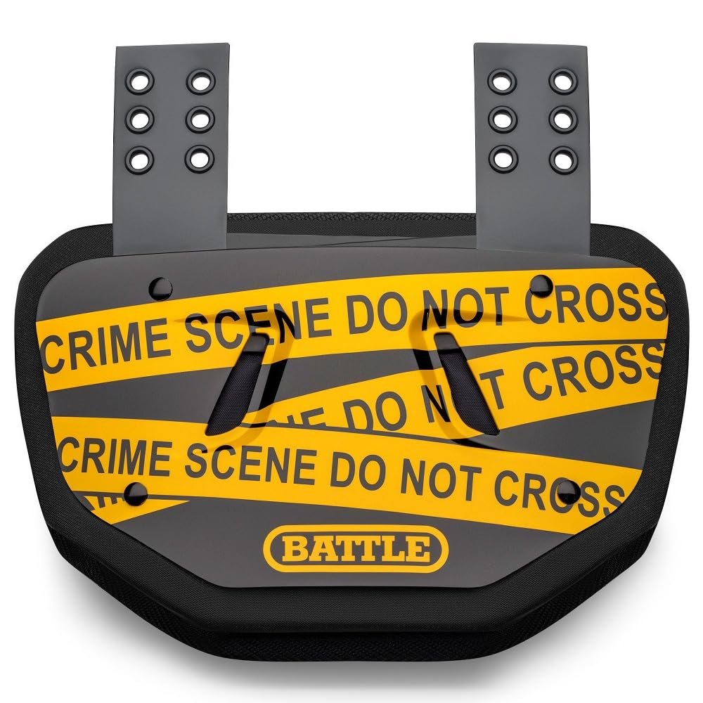 Battle Sports Crime Scene Chrome Football Back Plate - Adult