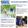 SONIC Pro Inline Skate Tool + T, Long T25 Torx for Powerslide triskate frame mounting bolts, 7 Tools, Rotate wheels, Remove bearings, Designed in USA view 3