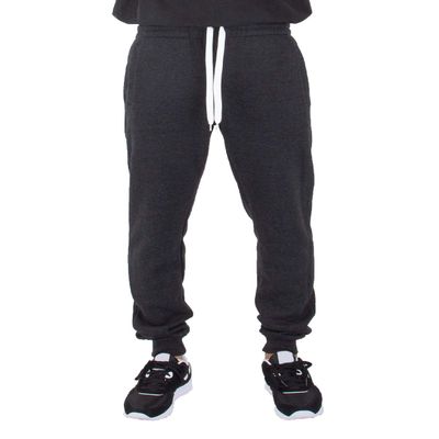 Shaka Wear Mens Joggers Sweatpants - Medium Heavy Cotton Fleece Slim Fit Full Length Casual Pants Sports Workout FJP21 H Charcoal,L