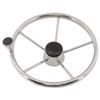 NovelBee 5 Spoke Dia.11" Stainless Steel Boat Steering Wheel with Control Knob and Cap view 1