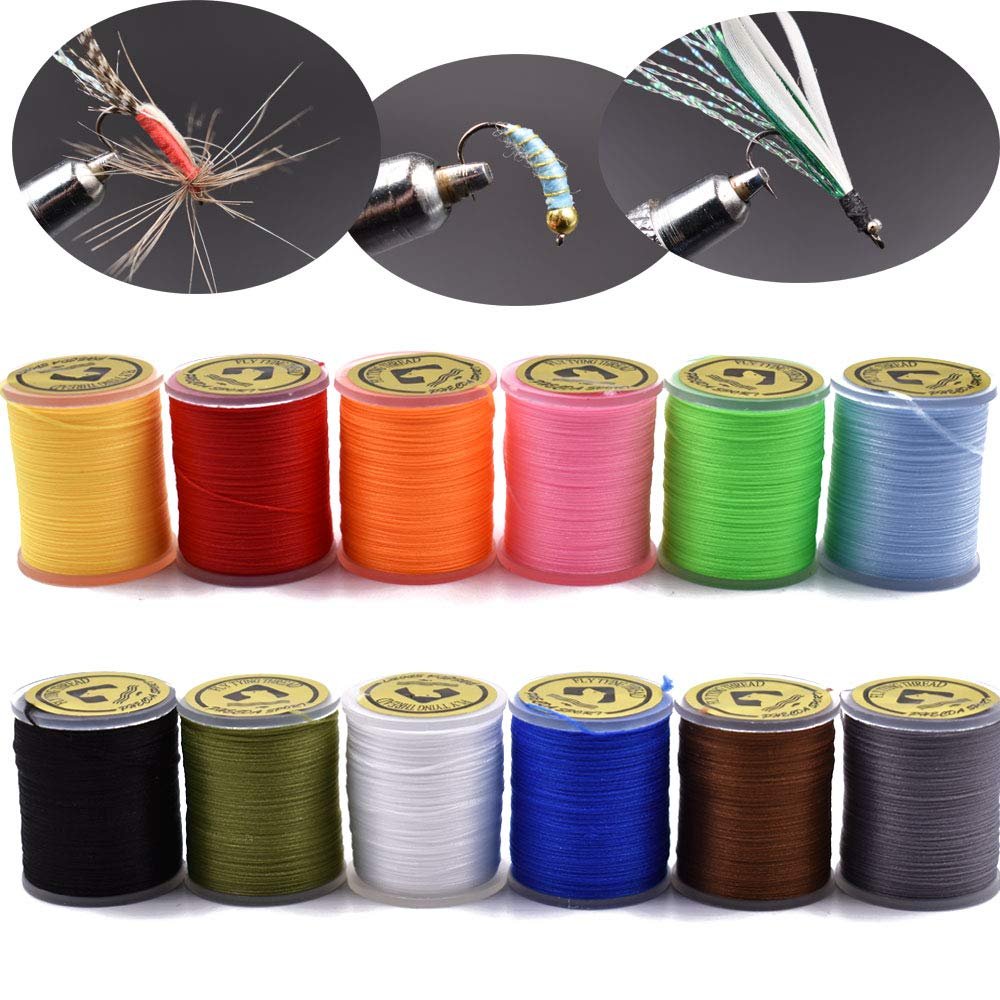 12/16 Colors 3/0 6/0 Fly Tying Thread Series Fly Tying Materials (12 Colors 200D Elastic Thread)