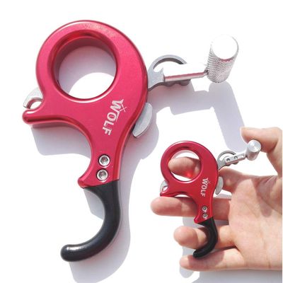 Hunting Bow Release Aid 3 or 4 Finger Release Aid Compound Bow Release Grip Button Release for Archery Shooting Target Trigger (Red)
