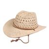 Men's Women's Floppy Packable Straw Hat Beach Cap Newsboy Cap Fedora Hat UPF 50+ Roll Up Foldable Large Brim Outback Sun Hat with Adjustable Chin Cord Strap Outdoor Fishing Cap Safari Hat (Beige-A) view 1