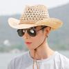 Men's Women's Floppy Packable Straw Hat Beach Cap Newsboy Cap Fedora Hat UPF 50+ Roll Up Foldable Large Brim Outback Sun Hat with Adjustable Chin Cord Strap Outdoor Fishing Cap Safari Hat (Beige-A) view 3