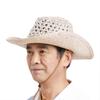 Men's Women's Floppy Packable Straw Hat Beach Cap Newsboy Cap Fedora Hat UPF 50+ Roll Up Foldable Large Brim Outback Sun Hat with Adjustable Chin Cord Strap Outdoor Fishing Cap Safari Hat (Beige-A) view 4