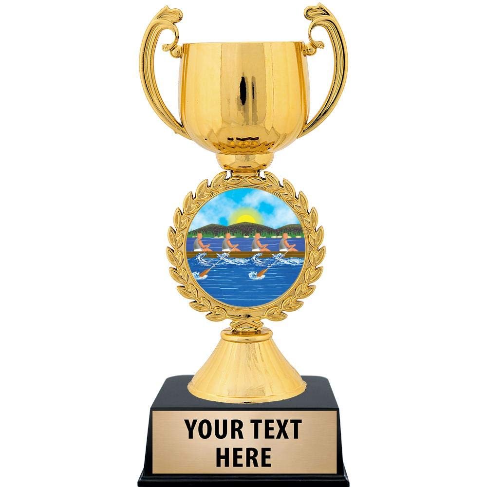 Crown Awards Personalized Rowing Trophy, 7.25" Gold Cup Rowing Trophies with Free Custom Engraving 50 Pack Prime