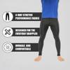 FUJI Unisex Adult Classic Compression Pants, Black, Large US view 3