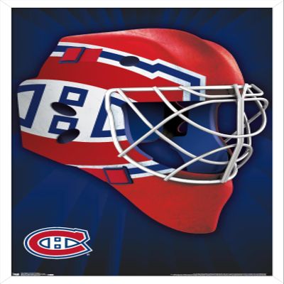 Trends International NHL Montreal Canadiens - Mask 16 Wall Poster, 22.375" x 34", White Framed Version