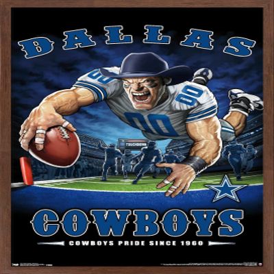 Trends International NFL Dallas Cowboys - End Zone 17 Wall Poster, 22.375" x 34", Mahogany Framed Version
