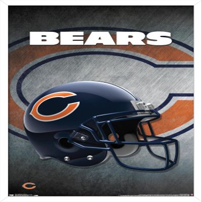 Trends International NFL Chicago Bears - Helmet 16 Wall Poster, 22.375" x 34", White Framed Version