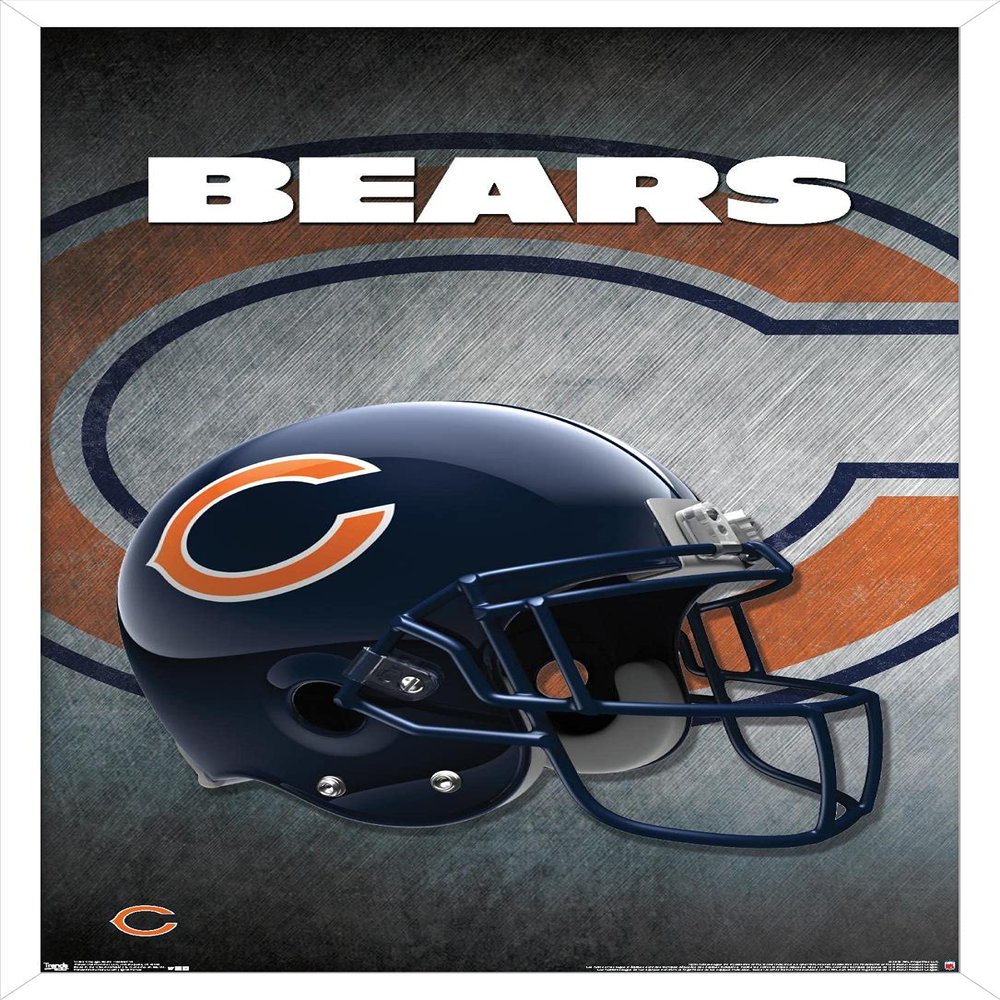 Trends International NFL Chicago Bears - Helmet 16 Wall Poster, 22.375" x 34", White Framed Version