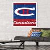 Trends International NHL Montreal Canadiens - Retro Logo 13 Wall Poster, 22.375" x 34", White Framed Version view 2