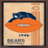 Trends International NFL Chicago Bears - Retro Logo 14 Wall Poster, 22.375" x 34", Mahogany Framed Version view 1