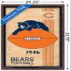 Trends International NFL Chicago Bears - Retro Logo 14 Wall Poster, 22.375" x 34", Mahogany Framed Version view 3