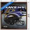 Trends International NFL Baltimore Ravens - Helmet 16 Wall Poster, 22.375" x 34", Mahogany Framed Version view 3