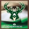 Trends International NBA Milwaukee Bucks - Logo 16 Wall Poster, 22.375" x 34", Mahogany Framed Version view 1