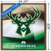 Trends International NBA Milwaukee Bucks - Logo 16 Wall Poster, 22.375" x 34", Mahogany Framed Version view 3