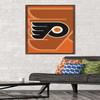 Trends International NHL Philadelphia Flyers - Logo 14 Wall Poster, 22.375" x 34", Mahogany Framed Version view 2