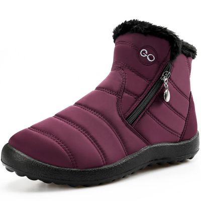 HARENCE Snow Boots for Women Winter Boot with Comfortable Warm Fur Lined Ankle Booties Outdoor Slip On Waterproof Short Boots