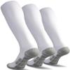 CWVLC Toddler Soccer Socks Kids Football Sport 3 Pairs Team Athletic Knee High Long Tube Cotton Compression Socks White X-Small (12C-13C Kids/ 1Y-3Y Youth) view 1