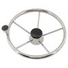 NovelBee 5 Spoke Dia.13-1/2" Stainless Steel Boat Steering Wheel with Control Knob and Cap view 1