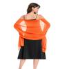 Baoqiya Women's Shawls and Wraps for Evening Dress Chiffon Shawl Soft Elegant Silky Pashmina Wedding Bridal Scarf(TangerineRed, 79"19") view 3