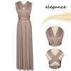 Women Transformer Long Bridesmaid Dress Multi-Way Wrap Convertible Bridesmaid Gown Full Length Maxi Dress Light Brown,XL view 4