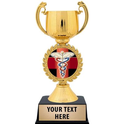 Crown Awards Personalized Medical Trophy, 7.25" Gold Cup Medical Trophies with Free Custom Engraving 20 Pack