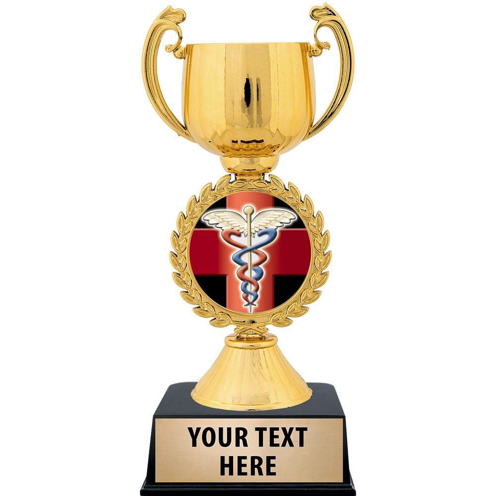 Crown Awards Personalized Medical Trophy, 7.25" Gold Cup Medical Trophies with Free Custom Engraving 20 Pack
