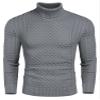 COOFANDY Men's Slim Fit Turtleneck Sweater Casual Knitted Twisted Pullover Solid Sweaters Gray X-Large view 1