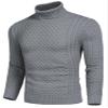 COOFANDY Men's Slim Fit Turtleneck Sweater Casual Knitted Twisted Pullover Solid Sweaters Gray X-Large view 3