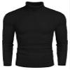 COOFANDY Men's Slim Fit Turtleneck Sweater Casual Knitted Twisted Pullover Solid Sweaters A-Black Medium view 1