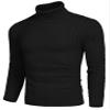 COOFANDY Men's Slim Fit Turtleneck Sweater Casual Knitted Twisted Pullover Solid Sweaters A-Black Medium view 3