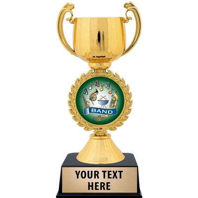 Crown Awards Personalized Band Trophy, 7.25" Gold Cup Band Music Trophies with Free Custom Engraving 10 Pack Prime