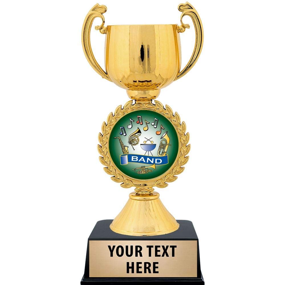 Crown Awards Personalized Band Trophy, 7.25" Gold Cup Band Music Trophies with Free Custom Engraving 10 Pack Prime