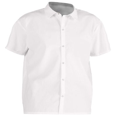 Chef Code Plain Front Cook Shirt with Snap Buttons (4XL, White)