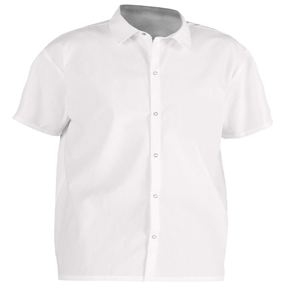 Chef Code Plain Front Cook Shirt with Snap Buttons (4XL, White)