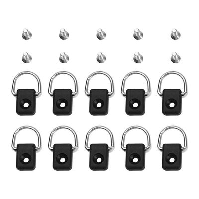 10Pcs Kayak D Ring, Boat Rigging D Ring Down Loop Deck Fitting Accessories with M6 Screws for Canoe Kayak Boat Fishing Sailing Boating Supplies Kayak D Ring Kayak D Ring with Screw Kit