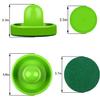 ONE250 Air Hockey Pushers and Green Air Hockey Pucks, Goal Handles Paddles Replacement Accessories for Game Tables (4 Striker, 4 Puck Pack) (Green & Yellow) view 2