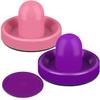 ONE250 Air Hockey Pushers and Purple Air Hockey Pucks, Goal Handles Paddles Replacement Accessories for Game Tables (4 Striker, 4 Puck Pack) (Pink & Purple) view 3