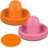 ONE250 Air Hockey Pushers and Orange Air Hockey Pucks, Goal Handles Paddles Replacement Accessories for Game Tables (4 Striker, 4 Puck Pack) (Orange & Pink) view 3