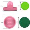 ONE250 Air Hockey Pushers and Green Air Hockey Pucks, Goal Handles Paddles Replacement Accessories for Game Tables (4 Striker, 4 Puck Pack) (Pink & Green) view 2