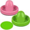 ONE250 Air Hockey Pushers and Green Air Hockey Pucks, Goal Handles Paddles Replacement Accessories for Game Tables (4 Striker, 4 Puck Pack) (Pink & Green) view 3