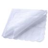 MemoryHanky Bulk Pack Handkerchiefs Cotton Scalloped Hankies Pocket Square Towel White 11 Inches view 3